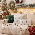 thumbnail image 5 of Christmas Tree Green Throw Pillow Covers 20x20, Soft Faux Fur Embroidered Throw Pillows for Couch Sofa Cushion Covers Holiday Home Decor, 5 of 6