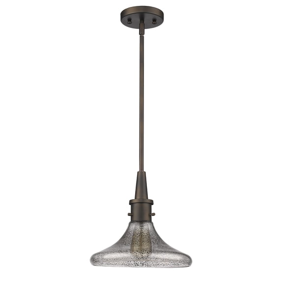 Brielle 1-Light Oil-Rubbed Bronze Pendant With Crackle Glass Shade