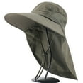 thumbnail image 2 of Bobasndm Mens Wide Brim Sun Hat with Neck Flap Fishing Safari Cap for Hiking Camping Gardening Field Work, 2 of 9