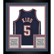 Framed Jason Kidd New Jersey Nets Autographed Navy 2006-2007 Hardwood Classic Swingman Mitchell & Ness Replica Jersey with "HOF 2018" Inscription - Fanatics Authentic Certified