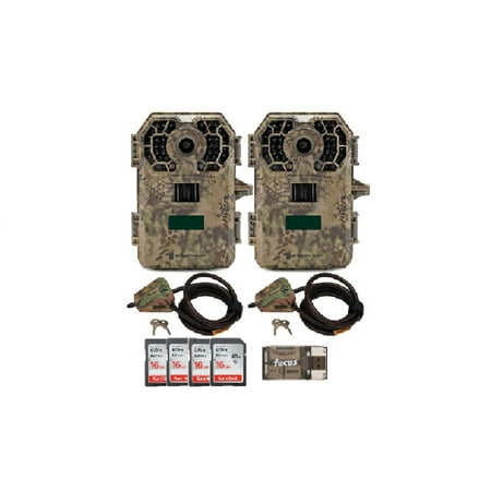 Stealth Cam 2022 G42NG 32MP Trail Camera 2-Pack with Cable Locks and 4 Cards Kit