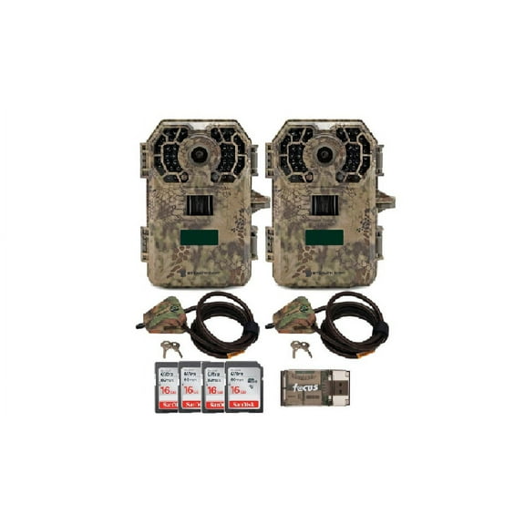 Stealth Cam 2022 G42NG 32MP Trail Camera 2-Pack with Cable Locks and 4 Cards Kit
