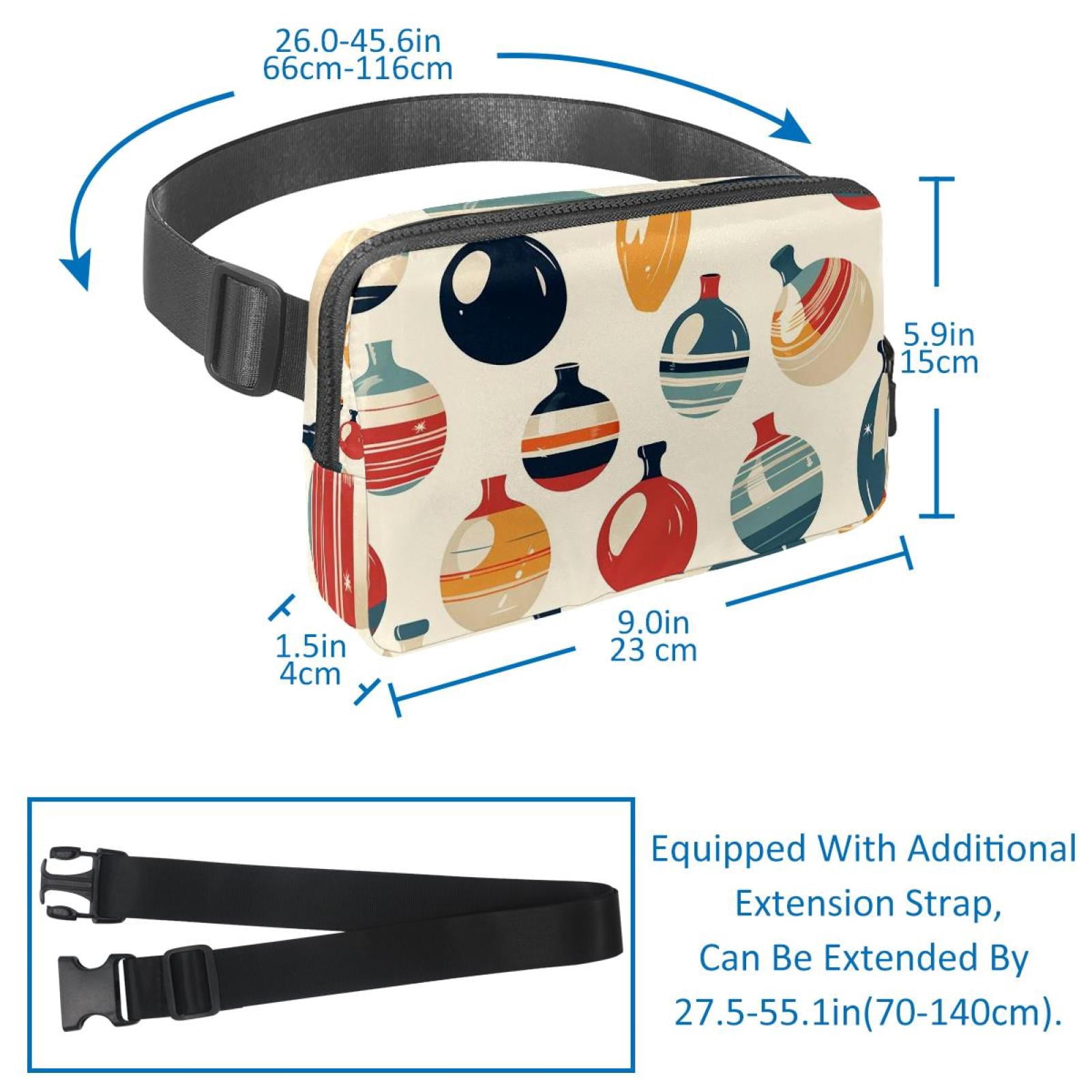 Bowling Lightweight Adjustable Running Belt Waist Bag with Extension Strap - Unisex