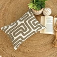 thumbnail image 6 of Olive Green Luxury Lumbar Cushion Covers 30x65 cm | Pack of 2 Boho Linen Oblong Pillow Cover Geometric | Minimalist Pillowcases for Bed, Couch & Sofa, Modern Home Décor - Terrain, 6 of 9
