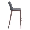 thumbnail image 3 of Ace Barstool Dark Gray & Walnut Barstool, Modern Style, Plush and durable faux leather fabric, Steel, Indoor Bar, 3 of 10