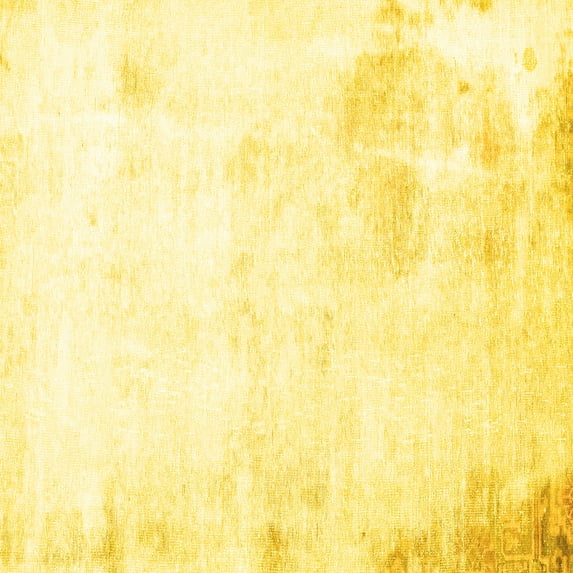 Ahgly Company Indoor Square Abstract Yellow Modern Area Rugs, 3' Square