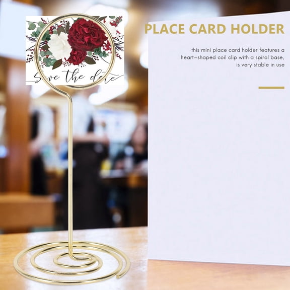 12 Pack Table Number Card Holders Photo Holder, Circle Shape (Gold)