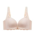 thumbnail image 4 of SMihono Front Closure Breastfeeding Bra Bralettes for Women No Underwire Bras for Women Cozy No Side Effects Pullover Seamless Underarm-Smoothing Comfort Bra Beige 80, 4 of 5