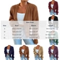 thumbnail image 3 of Purcolt Women's Chunky Knit Open Front Cardigan Sweaters V Neck Button Down Loose Short Cardigan Fall Outerwear Coats, 3 of 6