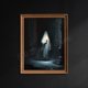 thumbnail image 1 of Póster de Ghost In Wildflowers, póster Vintage gótico de Dark Academia, pintura en lienzo, imágenes artísticas de pared, decoración de la habitación del hogar de Halloween, 1 of 4