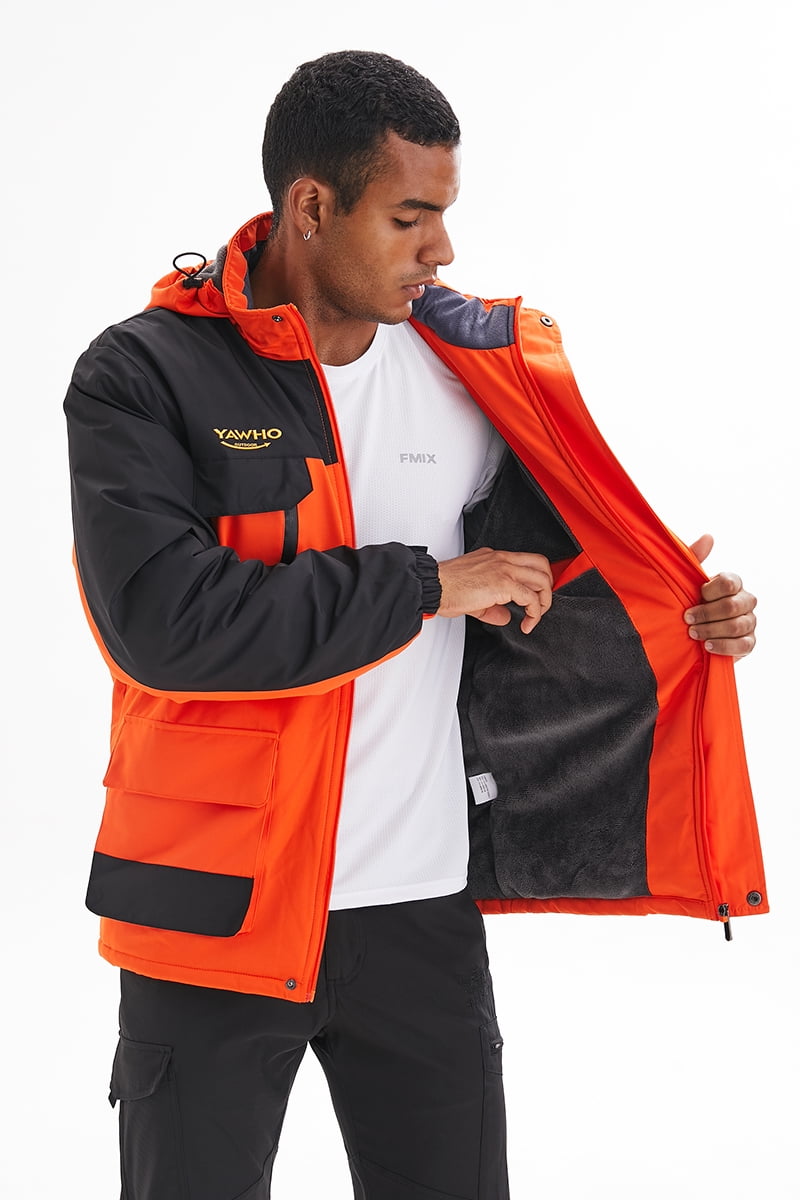 Men's Ski Winter Jacket Mountain Windproof Waterproof Rain Snowboarding Jackets Fleece Warm Snow Hooded Coat