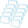thumbnail image 1 of Bolsas cosméticas Tbestmax, transparentes, impermeables, artículos de tocador de viaje, 10 unidades, 1 of 7