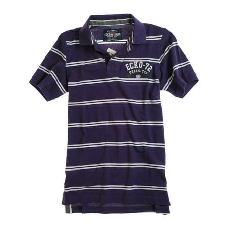 Chest Stripe Rugby Shirt - Ecko Unltd. Mens Ss Left Chest Stripe Rugby Polo Shirt