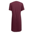 thumbnail image 5 of B91xZ Robes Printemps Été Femmes Décontractées Col en V Manches Courtes Robe Maxi Ceinturée Longue Fluide Invité de Mariage, Rouge TTG, 5 of 5