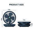 thumbnail image 4 of 7.4" Foldable Portable Fan, 2 in 1 Desk Fan and Hanging Fan, 90° Adjustable, 3 Speeds, USB Charge Table Fan for Home, Office and Outdoor, Blue, 4 of 10