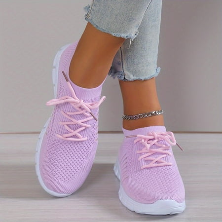 

Women s Casual Knitted Sock Sneakers Comfortable Solid Color Lace Up Running Tennis Jogging Sneakers Low Top Sports Shoes Casual Sneakers