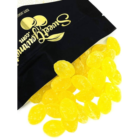 SweetGourmet Lemon Natural Sanded Candy Drops, Old-Fashioned Hard Candy Bulk, 2 Pounds