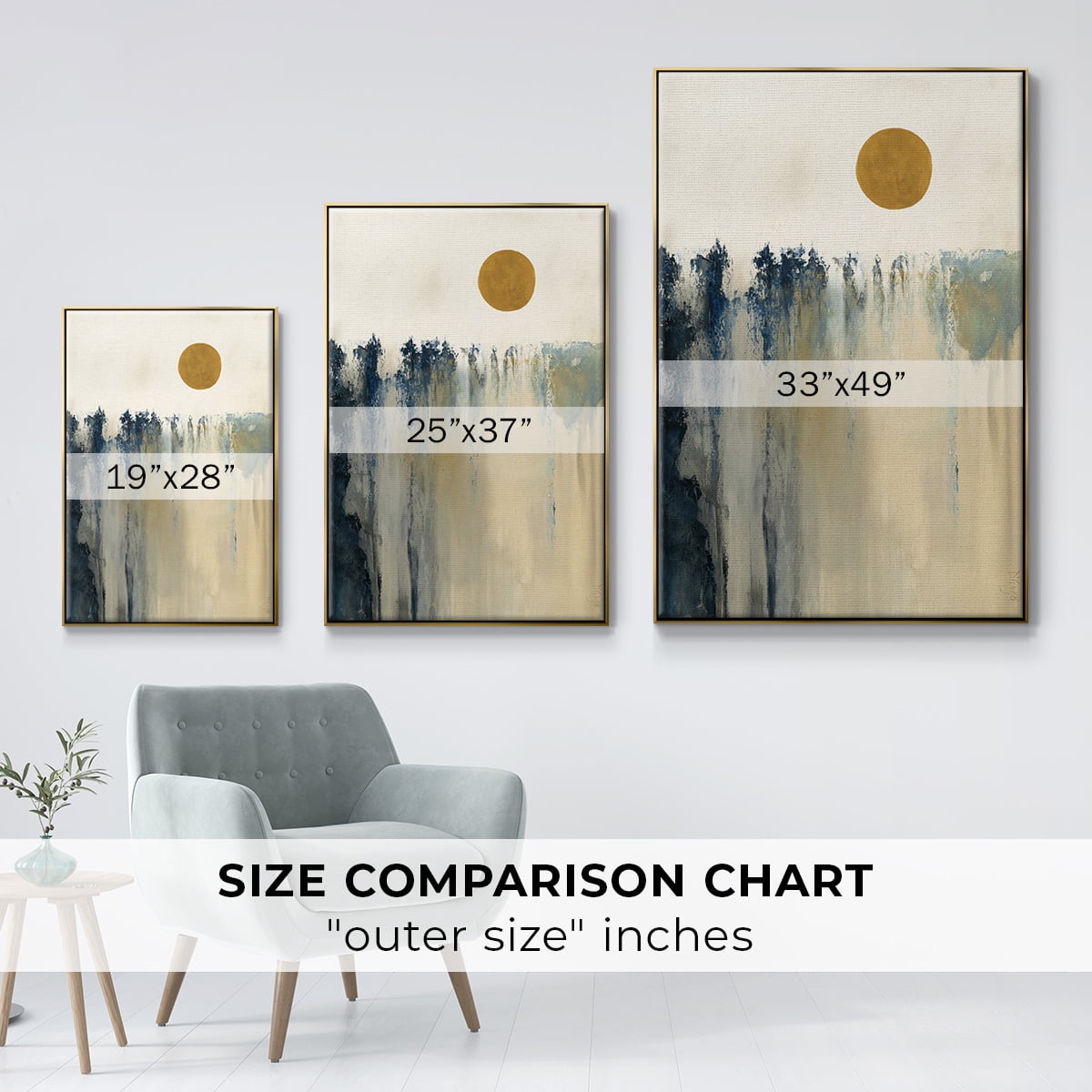 Equilibrium Framed Premium Gallery Wrapped Canvas - Ready to Hang - 17 x 25 - Gold Floating Frame