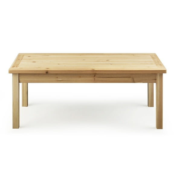 Zimtown 44 Inch Outdoor Wood Coffee Table, Solid Fir Wood Farmhouse Patio Side Table for Garden Poolside, Natural