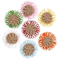 thumbnail image 1 of 7 piezas flor de cuerda de cáñamo DIY accesorios de decoración navideña de margarita hechos a mano, 1 of 6