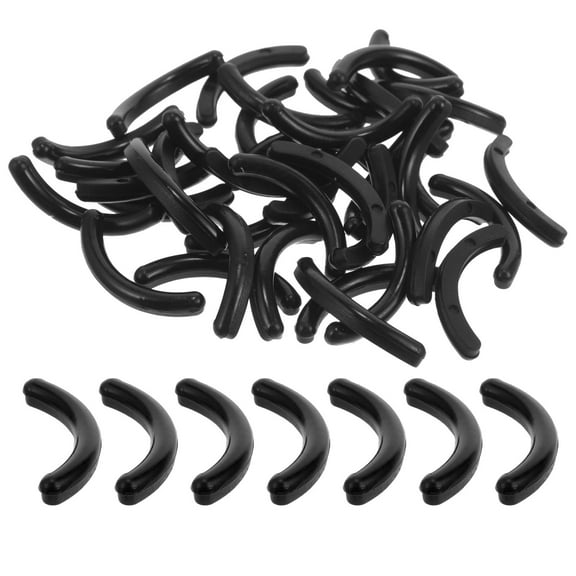 SEWOART 50Pcs Black Refill Pads for Eyelash Curler Silicone Cushions Safe and Gentle Makeup Tool
