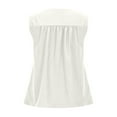 thumbnail image 3 of Jalioing Women's Tank Tops Casual Loose Pleated Sleeveless Shirts Crew Neck Solid Color Fashion Basic Tops, 3 of 7