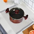 thumbnail image 4 of SunCleanse 17.8"" L 15"" W Roll Up Dish Drying Rack Over Sink Dish Drying Rack Drainer Multi-Use Stainless Steel Foldable Dish Rack for Kitchen Sink Countertop Grey, 4 of 5