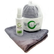 Well Life - Plant Based Yoga Mat & Fitness Equipment Cleaner & XL Microfibre Towel in Mesh Bag 4oz