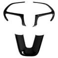 thumbnail image 1 of Cadre de Volant de Direction, 3 Pcs Portent le Couvercle de Volant Anti-Rayure Robuste Durable pour les Accessoires d'Intérieur de Voiture Rouge, Noir, Style de Fibre de Carbone, 1 of 8