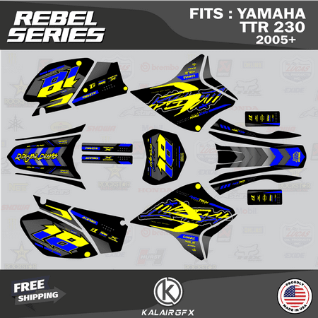 Kalair GFX Graphics Kit for Yamaha TTR230 (2005+) Rebel Series Kalair GFX Graphics Kit for Yamaha TTR230 (2005+) Rebel Series