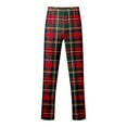 thumbnail image 4 of Soft Pajama Set Men Pullover Long Sleeve Lounge Sets Autumn Winter Raglan Sleeve Top Plaid Print Trousers Two Piece Home Suit Sleepwear 2 Piece Pants Pjs Set Red S, 4 of 5