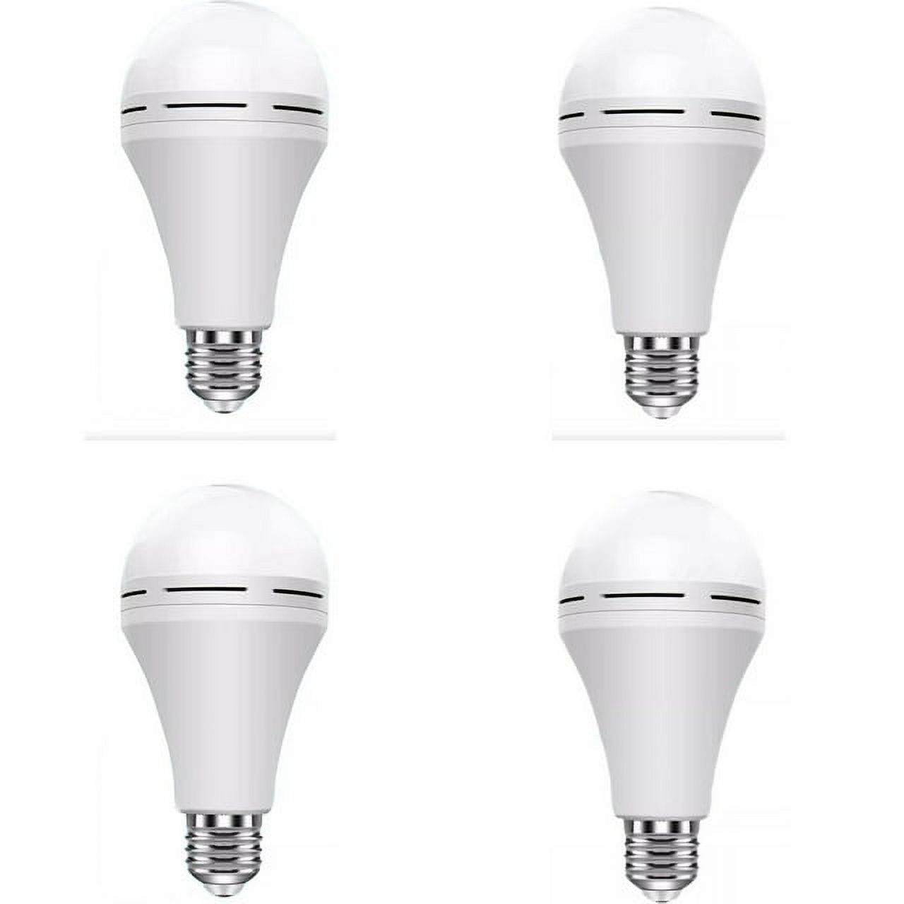 iFCOW 4pcs Rechargeable Emergency LED Light 12W E27 Base,for Power Outages Emergency Use