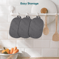 thumbnail image 4 of SUGARDAY Kitchen Pot Holders Sets Heat Resistant Pot Holder Silicone Oven Hot Pads for Kitchen Cooking Baking Set of 3 6x9" Grey, 4 of 7