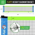 thumbnail image 5 of Professional Baminton Set, Portable Badminton Net Set for Backyard with Carring Bag, 4 Aluminum Badminton Rackets, 3 Shuttlecocks - Easy Set Up & Durable, 5 of 14