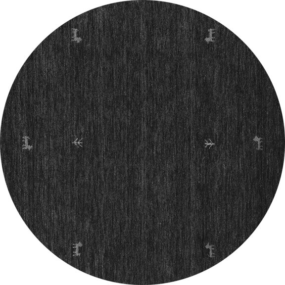 Ahgly Company Indoor Round Abstract Gray Contemporary Area Rugs, 4' Round