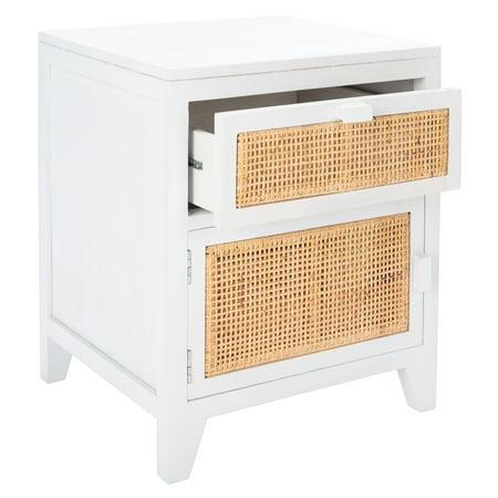 SAFAVIEH Devon Modern 1 Drawer 1 Door Nightstand White/Natural