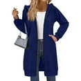 thumbnail image 6 of Dwellite Womens Long Zip Up Hoodies Long Sleeve Tunic Sweatshirts Oversized Fleece Casual 2025 Fall Jacket Coat with Pocket Navy XL, 6 of 6