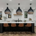 thumbnail image 4 of Arturesthome Handwoven Kitchen Island Black Brown Rattan Pendant Light, 4 of 12