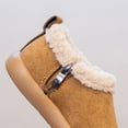 thumbnail image 6 of DMDUOU Kids Snow Boots Girls Boys Winter Ankle Boots Outdoor Warm Slip On Faux Fur Lined Shoes for Toddler Brown 31, 6 of 9
