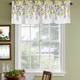 thumbnail image 3 of Yellow Floral Curtain Valances for Windows, Kitchen Valance Window Treatments Panel 2 Pack, Farmhouse Spring Flowers Leaves Rod Pocket Short Curtains for Bathroom Bedroom 54 x 18 Inch, 3 of 8