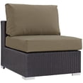 thumbnail image 1 of Modway Convene Aluminum and Rattan Patio Armless Chair in Espresso/Mocha, 1 of 3
