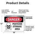 thumbnail image 2 of (2 Pack) Pesticide Storage Area OSHA Danger Sign 18 Inch X 12 Inch Plastic Sign, Weather Resistant, UV Protected for Workplace, Business, and Construction Site, Made in the USA, 2 of 8
