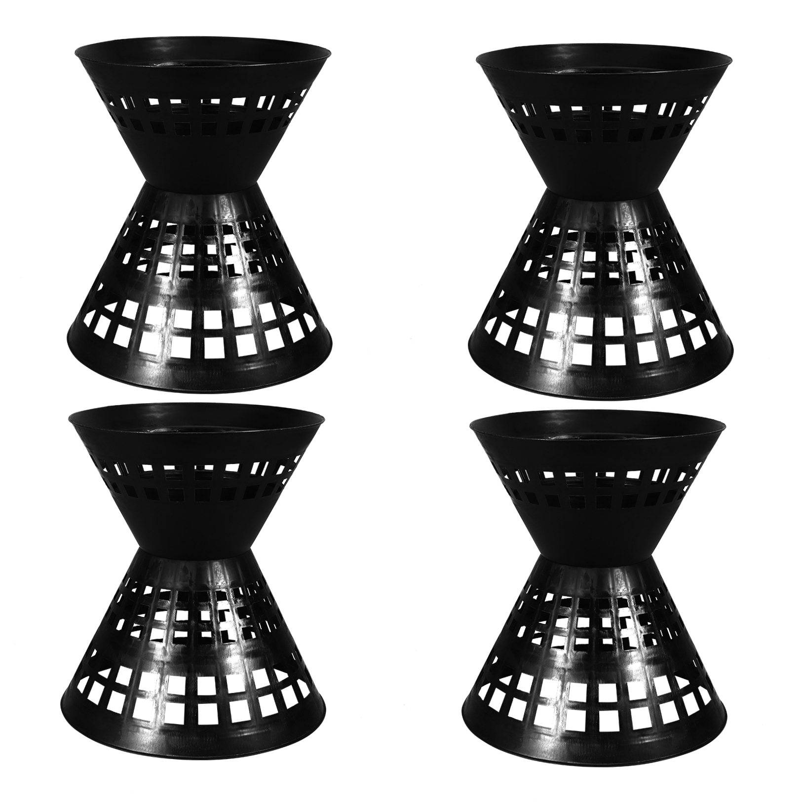 4 Pcs Compartment Flower Packaging Liner Bride 27.00X25.00X25.00CM Black