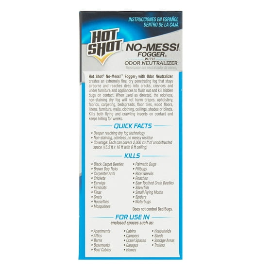 Hot Shot No Mess Fogger With Odor Neutralizer 3 1 2 oz Walmart