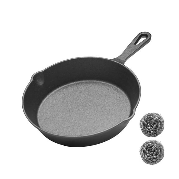 Cast Iron Grill Pan, 7.9"Uncoated Skillet with Handle, Multifunctional for Home Use, Outdoor Camping Grill, Steak, Omelette
