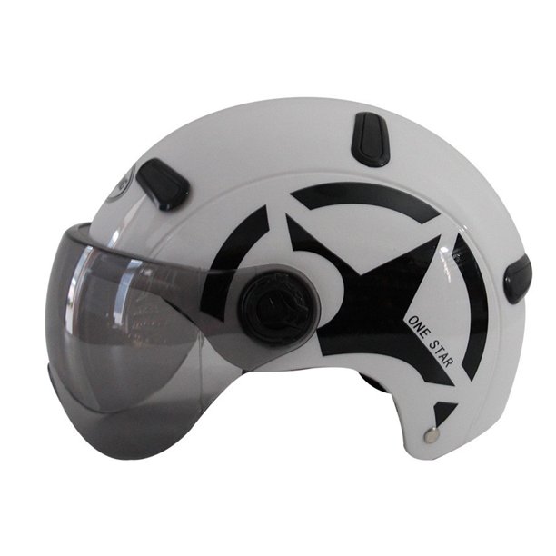 Greeniant Casco de moto de máxima seguridad Equipamiento Casco Ciclismo Diferencia deformada - Casco facial para ciclismo abierto Fijo Ciclismo Perla blanca