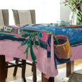 thumbnail image 5 of Yayeee Tablecloths 54" x 54" Rectangle Wrinkle Resistant Party Table Cover, Blue Plants Window, 5 of 8