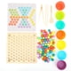 thumbnail image 1 of Juego de cuentas con clip, reconocimiento de colores, interacción entre padres e hijos, rompecabezas educativo de madera, 1 of 14