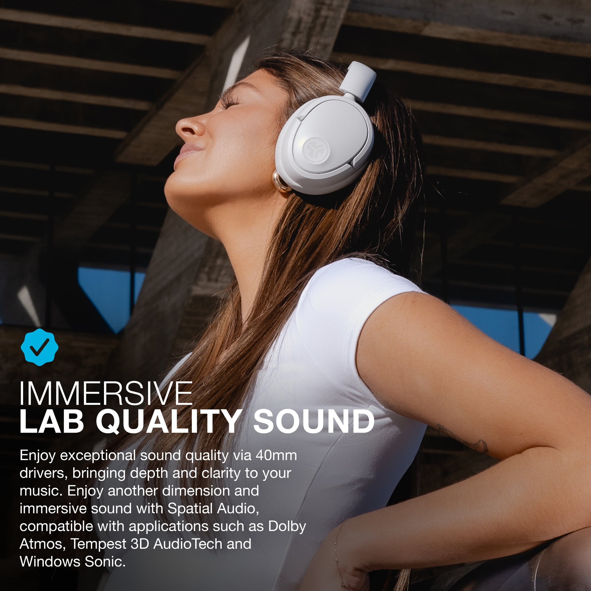 JLab Jbuds Lux ANC Wireless Over Ear Headphones Cloud