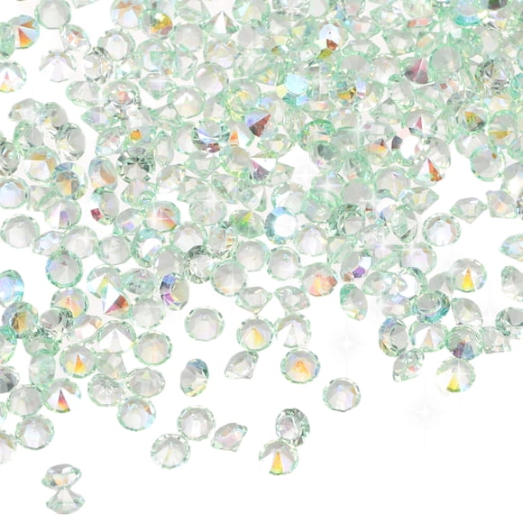 Uxcell 16800 Pcs Wedding Table Scatter Confetti Diamond, 3mm Mini Crystals Acrylic Fake Diamonds Rhinestones for Table Centerpiece Decorations Vase Filler Beads(Light Green)